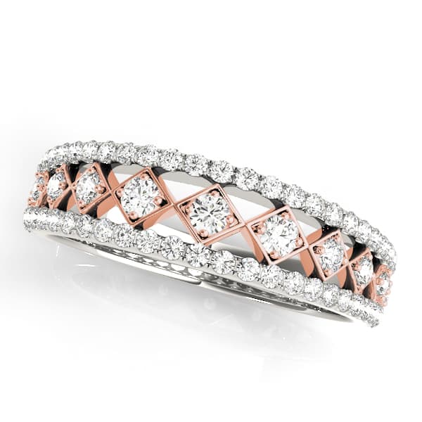 Wedding Bands Prong Set — White Gold