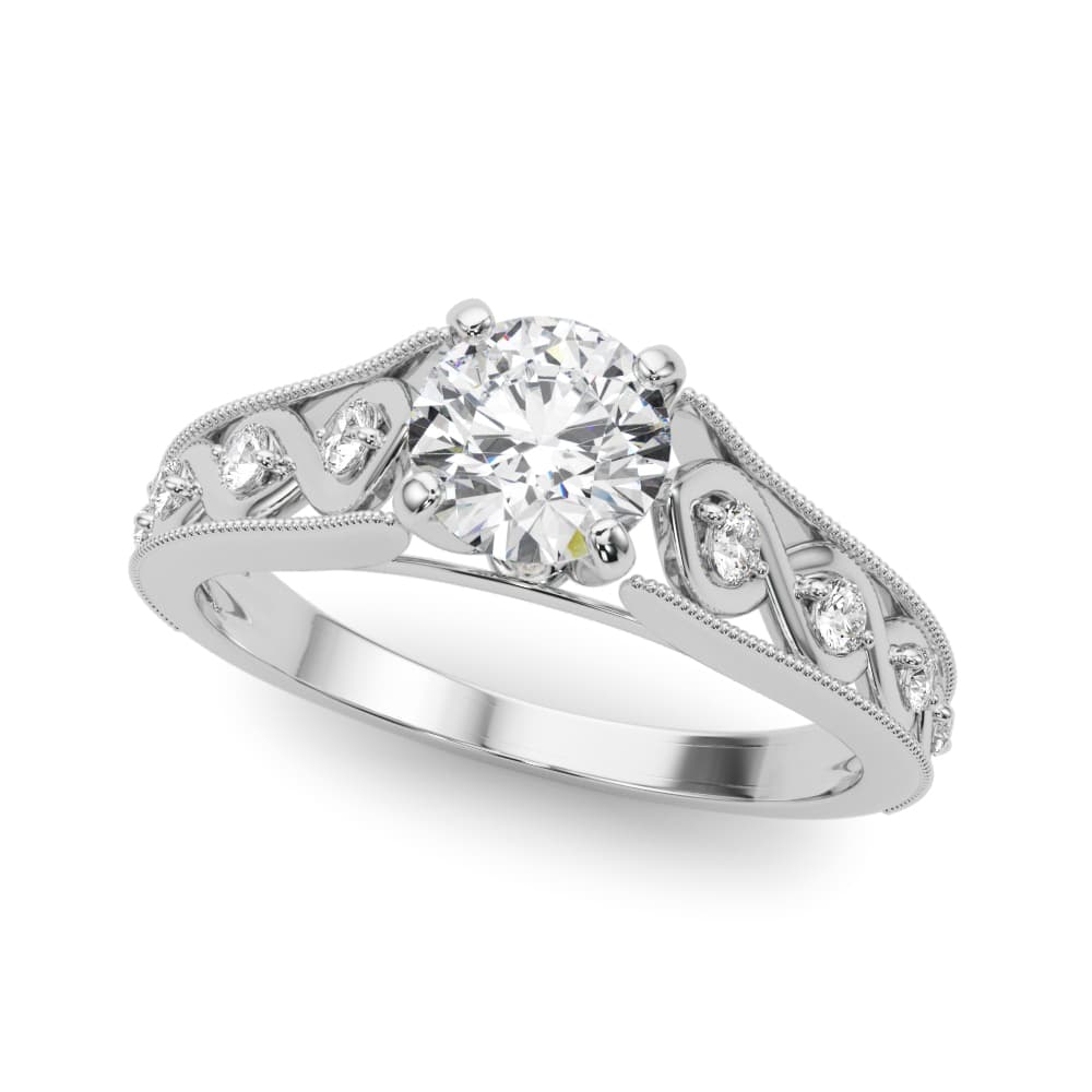 Single Row Prong Set Engagement Rings — style 50929 in 10k White Gold