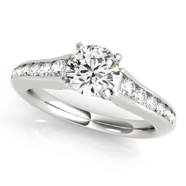 Single Row Cathedral Engagement Rings — style 50931 in 10k White Gold