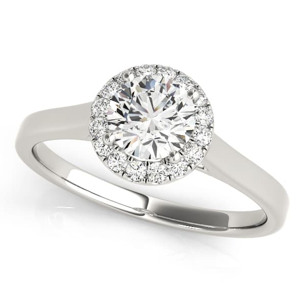 Round Halo Engagement Ring — style 50932 in 10k White Gold