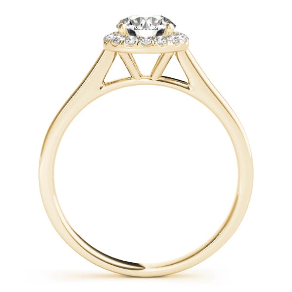 Round Halo Engagement Ring, style 50932, Side view in yellow gold