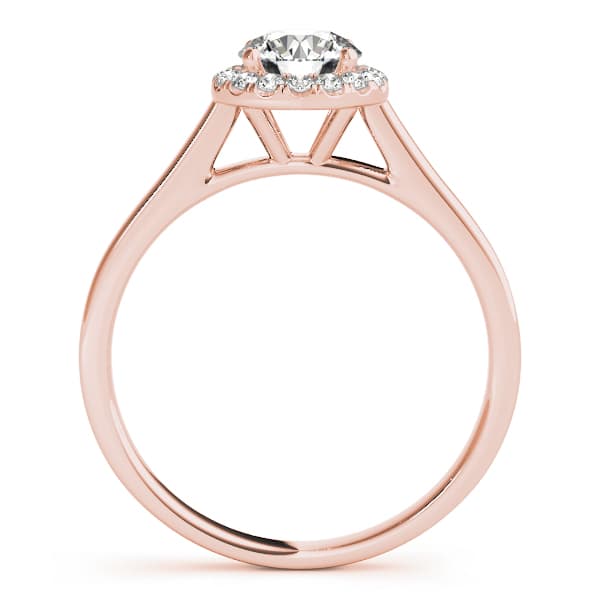 Round Halo Engagement Ring, style 50932, Side view in rose gold