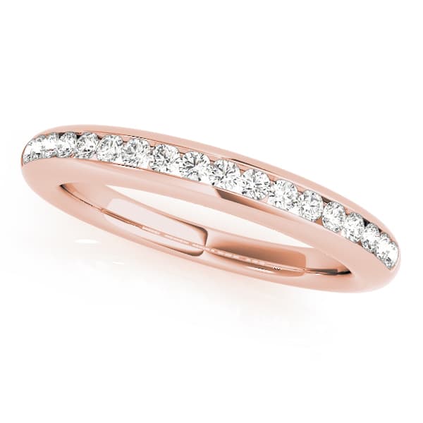 Channel Set Wedding Band (0.27 ct. tw.), Front view in rose gold