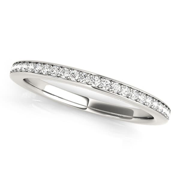 Single Row Prong in Channel Set Wedding Band — View 1