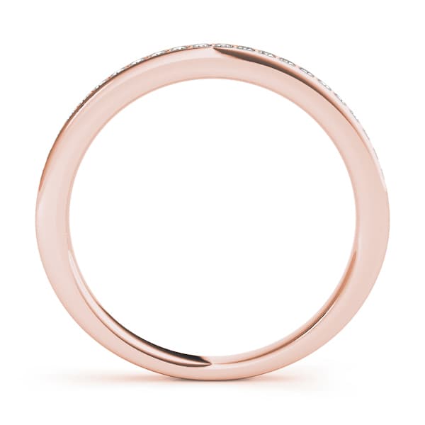 Single Row Prong in Channel Set Wedding Band (1/4 ct. tw.), Side view in rose gold