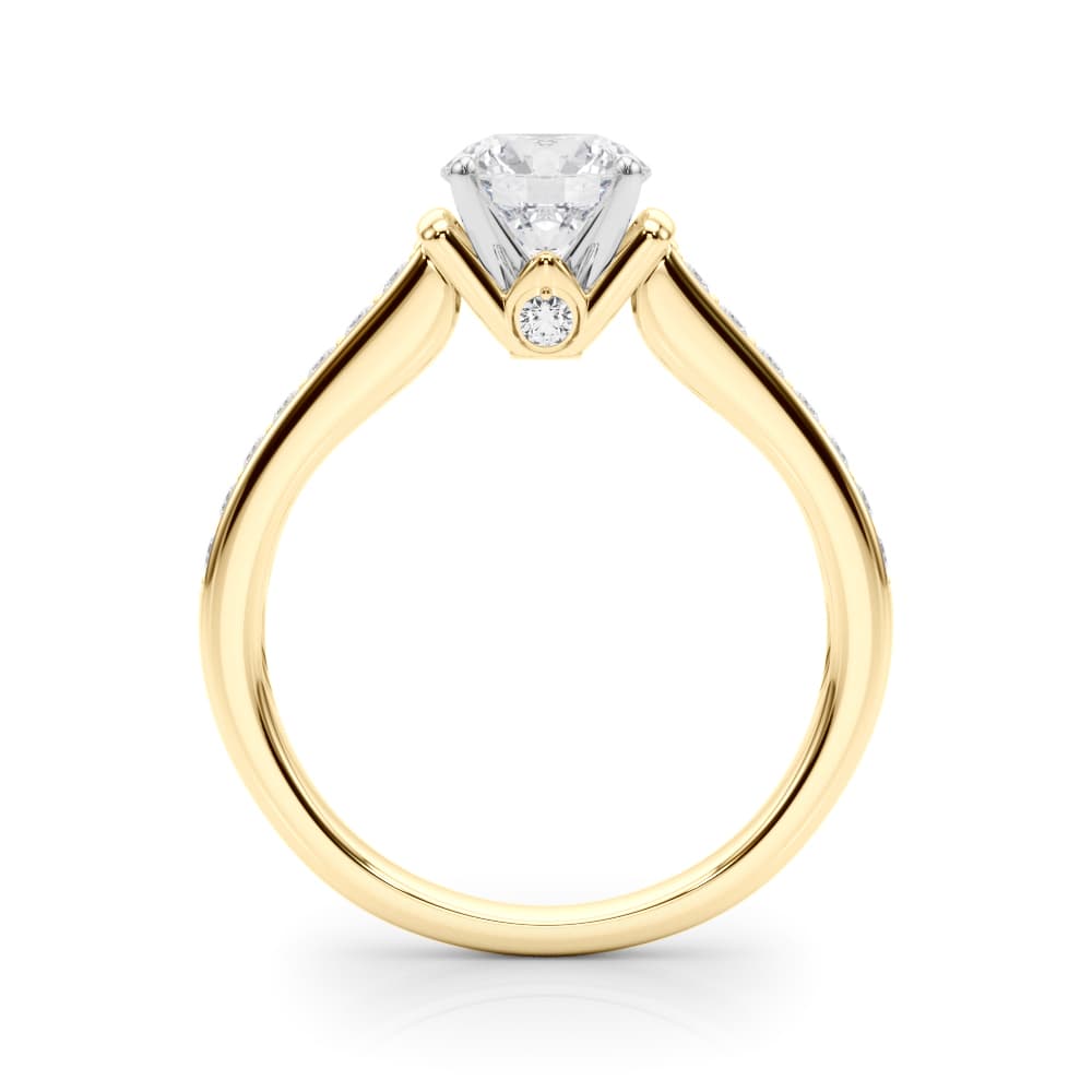 Prong In Channel Engagement Ring, style 50936, Side view in yellow gold