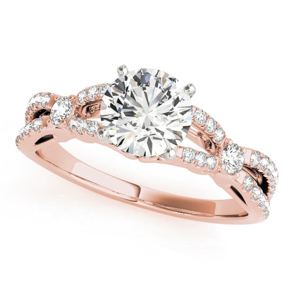 Split Shank Engagement Ring, style 50937, Front view in rose gold