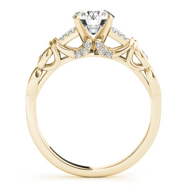 Split Prong Multi-Row Engagement Ring, style 50938, Side view in yellow gold