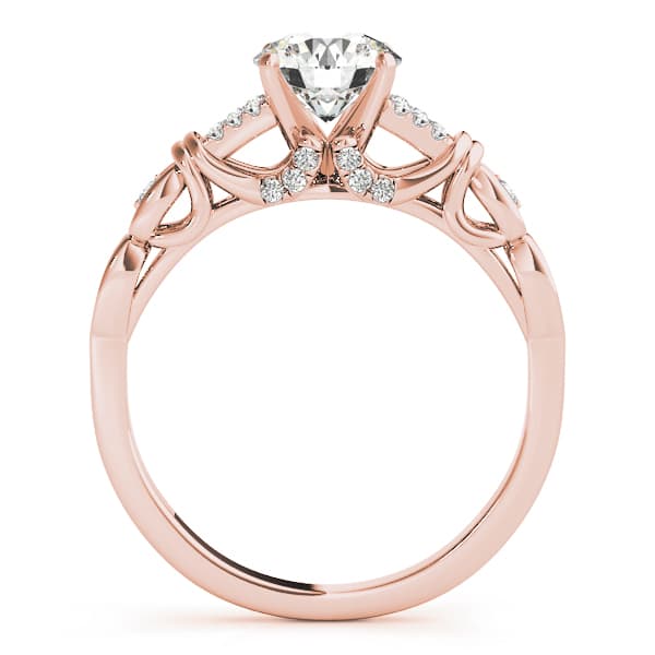 Split Prong Multi-Row Engagement Ring, style 50938, Side view in rose gold