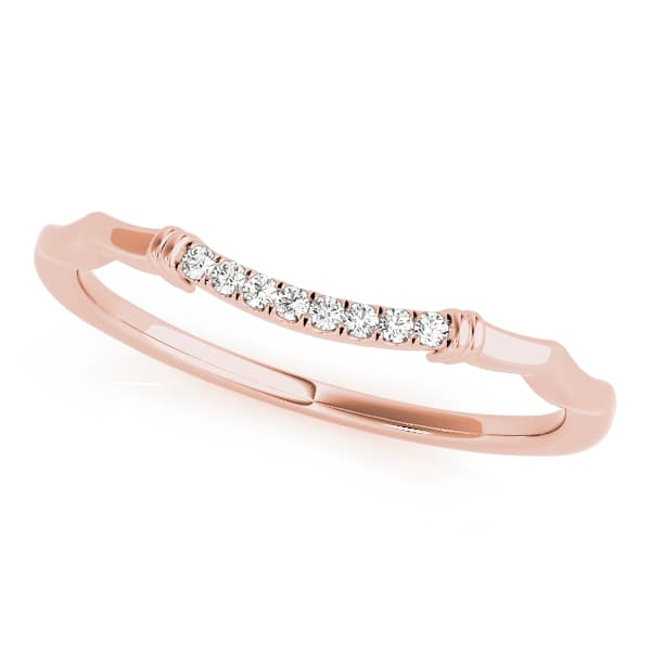 Curved Wedding Band (0.02 ct. tw.), Front view in rose gold