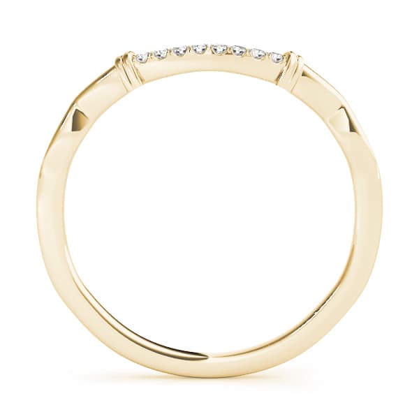 Curved Wedding Band (0.02 ct. tw.), Side view in yellow gold