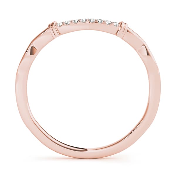 Curved Wedding Band (0.02 ct. tw.), Side view in rose gold