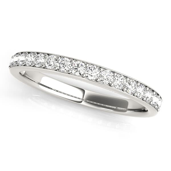 Prong In Channel Wedding Bands — White Gold