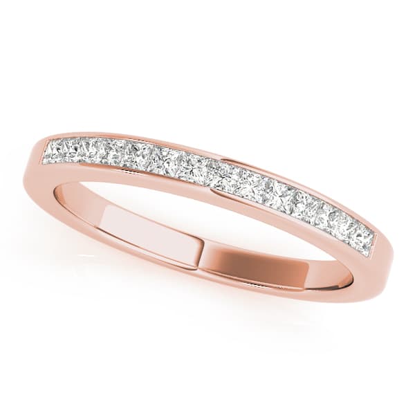 Channel Set Princess Cut Wedding Band (1/4 ct. tw.), Front view in rose gold