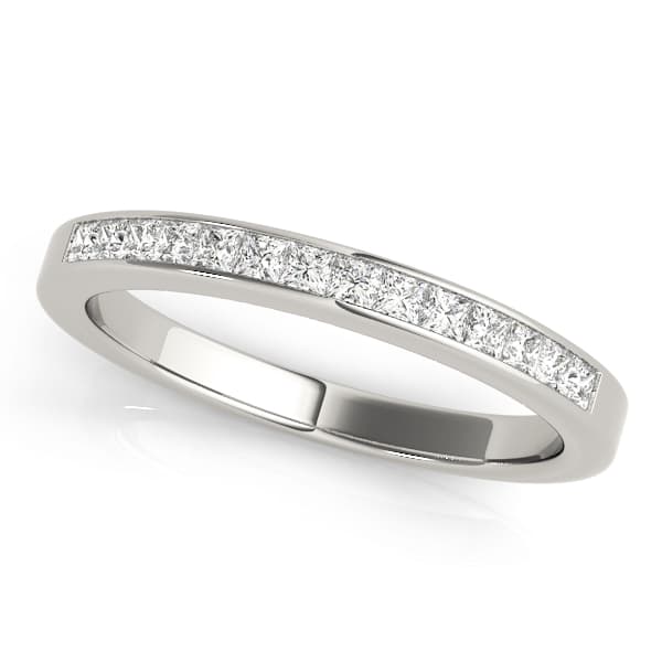 Channel Set Princess Cut Wedding Band — View 1