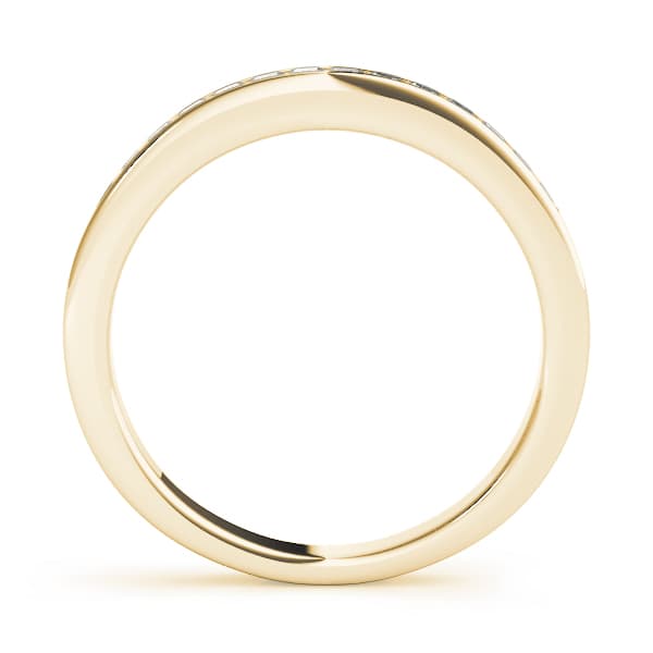 Channel Set Princess Cut Wedding Band (1/4 ct. tw.), Side view in yellow gold