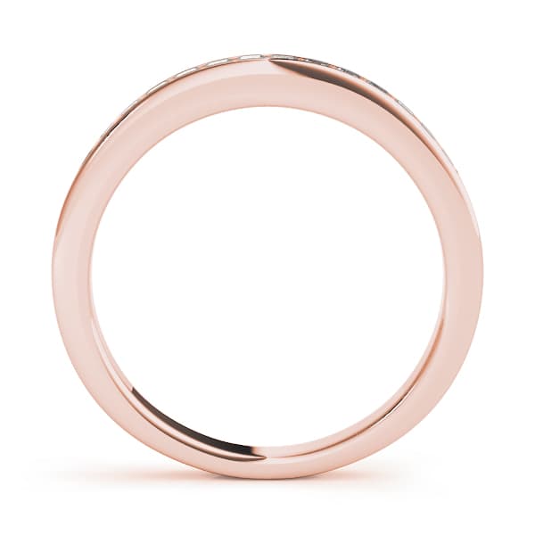 Channel Set Princess Cut Wedding Band (1/4 ct. tw.), Side view in rose gold