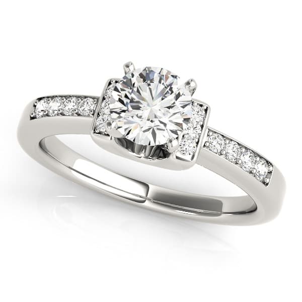 Engagement Ring, style 50946, Front view in rose gold