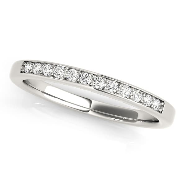 Prong In Channel Wedding Band — White Gold