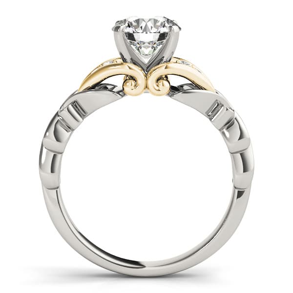 Nature Inspired Cluster Sides Engagement Ring, style 50947, Side view in yellow gold