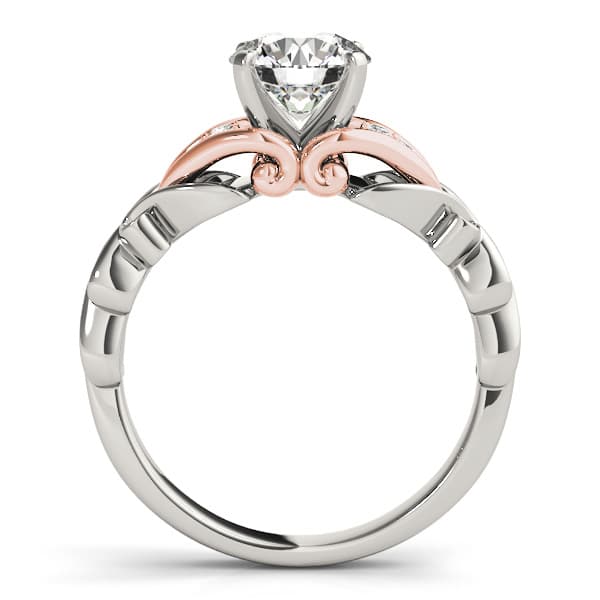 Nature Inspired Cluster Sides Engagement Ring, style 50947, Side view in rose gold