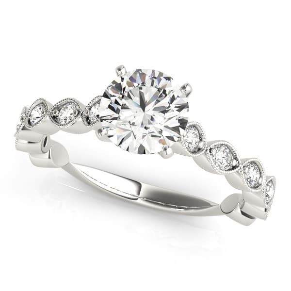 Vintage-Inspired Milgrain Engagement Ring — style 50948 in 10k White Gold