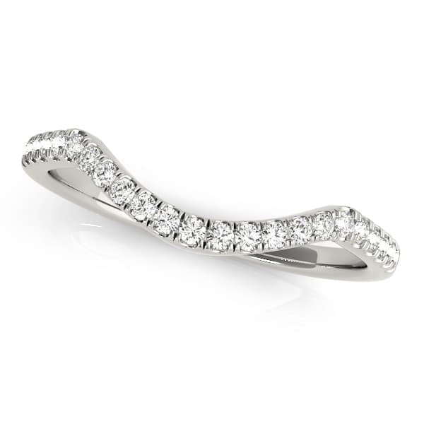 Curved Wedding Band — White Gold