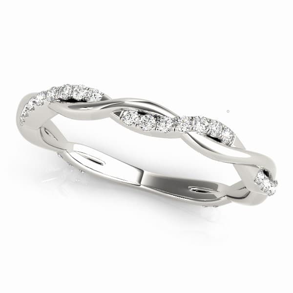 Accented Twisting Wedding Band — View 1