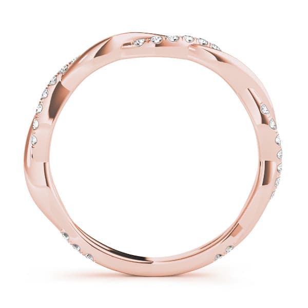 Accented Twisting Wedding Band (0.2 ct. tw.), Side view in rose gold
