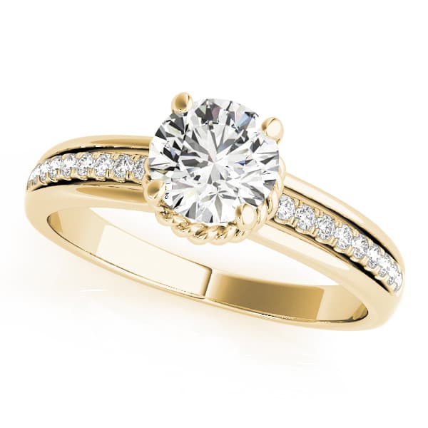 Engagement Ring, style 50958, Front view in yellow gold