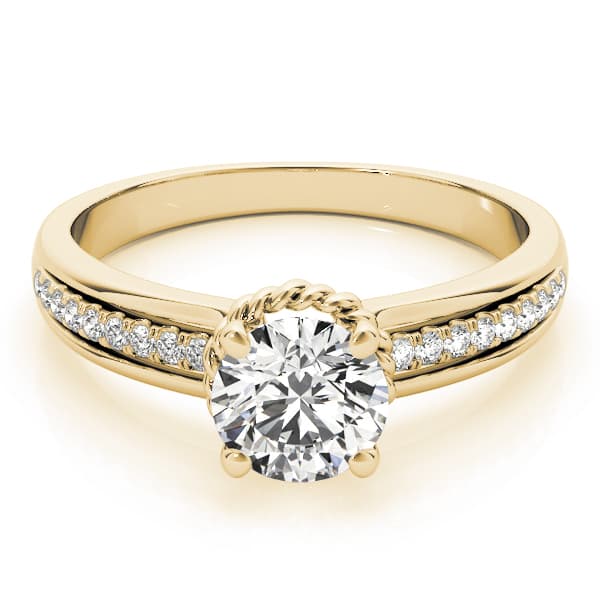 Engagement Ring, style 50958, On hand view in yellow gold