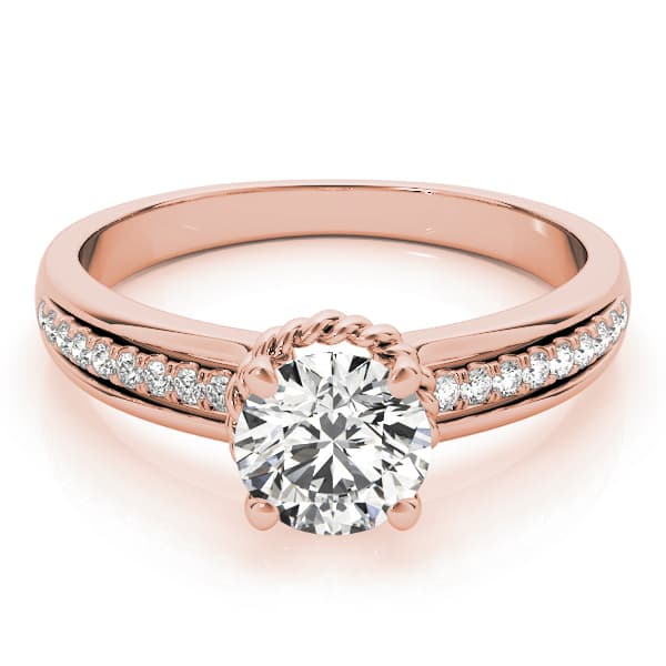 Engagement Ring, style 50958, On hand view in rose gold