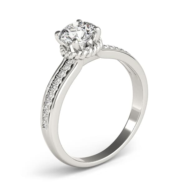 Engagement Ring, style 50958, Top view in white gold or platinum