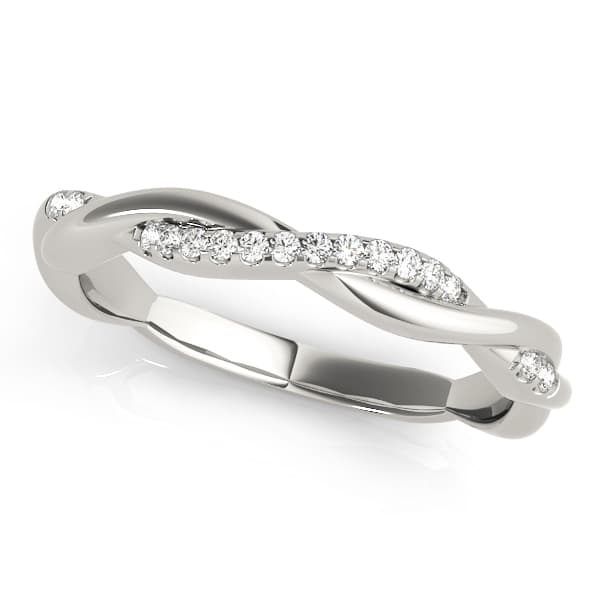 Twisting Diamond Wedding Band — View 1