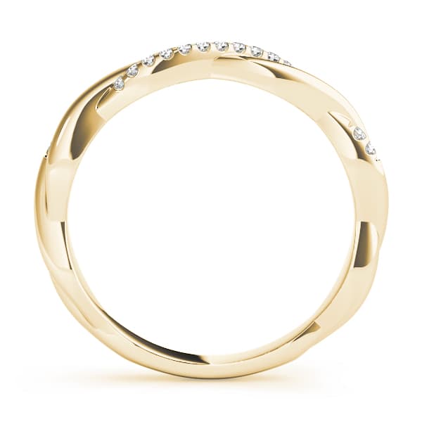 Twisting Diamond Wedding Band (0.08 ct. tw.), Side view in yellow gold