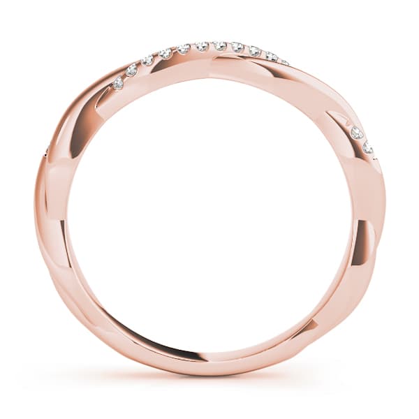 Twisting Diamond Wedding Band (0.08 ct. tw.), Side view in rose gold