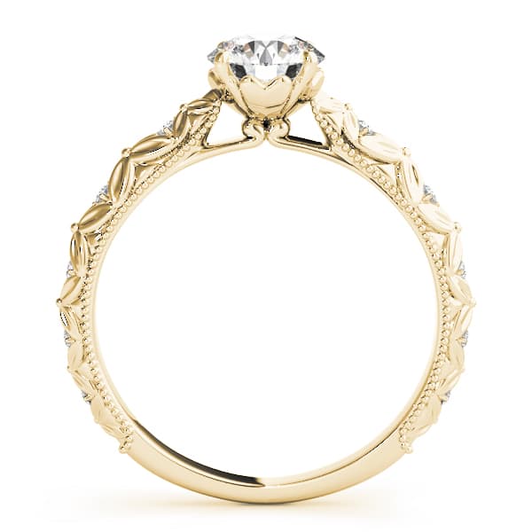 Vintage-Inspired Engagement Ring, style 50963, Side view in yellow gold