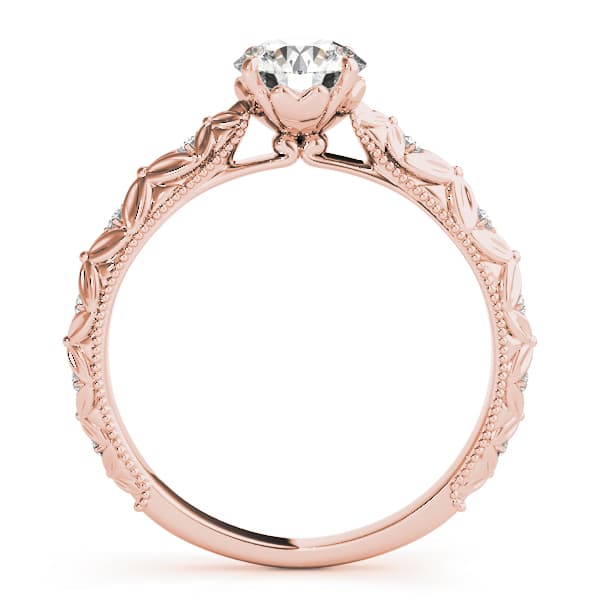 Vintage-Inspired Engagement Ring, style 50963, Side view in rose gold