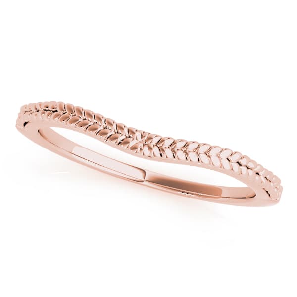 Stackable Curved Wedding Band (0.18 ct. tw.), Front view in rose gold