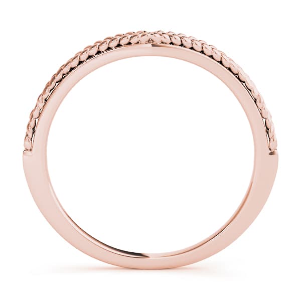 Stackable Curved Wedding Band (0.18 ct. tw.), Side view in rose gold