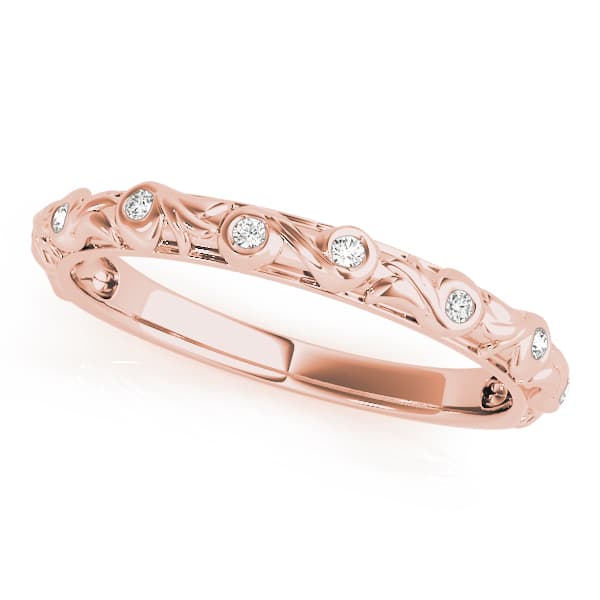 Wedding Band (0.08 ct. tw.), Front view in rose gold