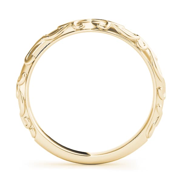 Floral-Inspired Wedding Band, Side view in yellow gold