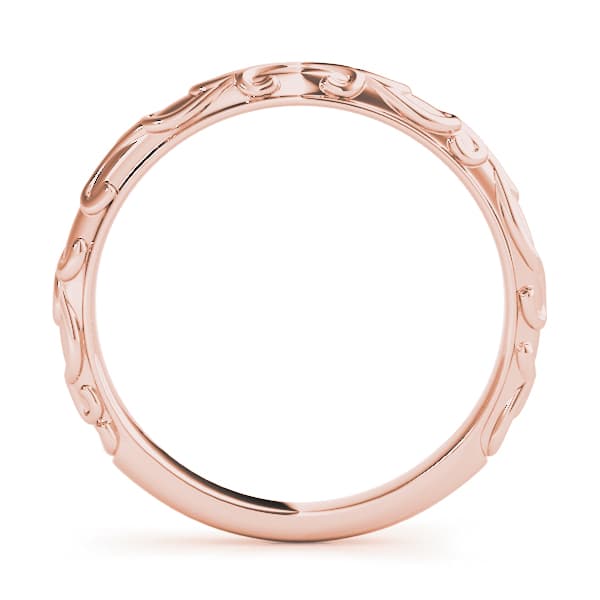 Floral-Inspired Wedding Band, Side view in rose gold