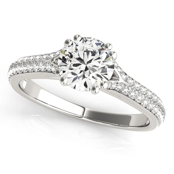 Double Row Pavé Engagement Ring — style 50969 in 10k White Gold
