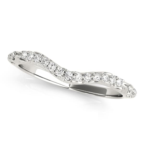 Vintage Inspired Filigree Curved Wedding Band — View 1