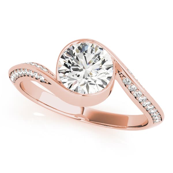 Engagement Ring, style 50973, Front view in rose gold