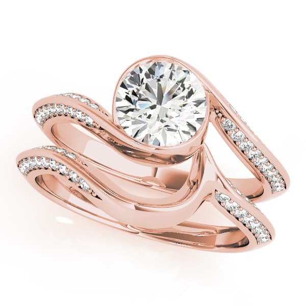 Engagement Ring, style 50973, On hand view in rose gold