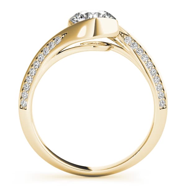 Engagement Ring, style 50973, Side view in yellow gold