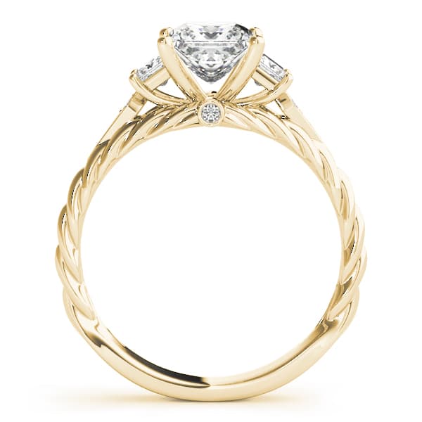 3-Stone Twisted Engagement Ring, style 50974, Side view in yellow gold