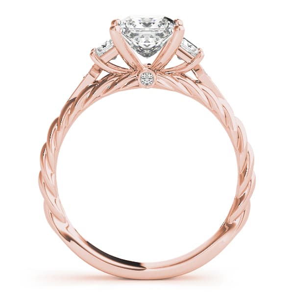 3-Stone Twisted Engagement Ring, style 50974, Side view in rose gold